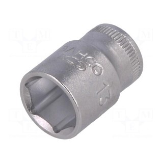 Socket | 6-angles,socket spanner | HEX 13mm | 1/4" | 25mm | tool steel