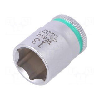 Socket | 6-angles,socket spanner | HEX 13mm | 1/4" | 23mm | Zyklop