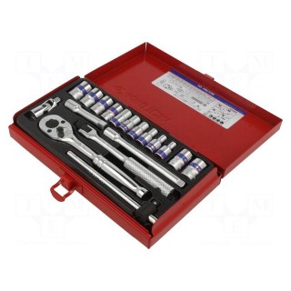 Wrenches set | 8-angles,socket spanner | Mounting: 1/4" | 18pcs.