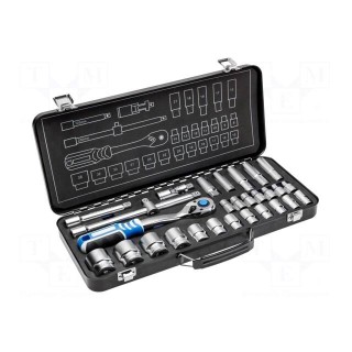Wrenches set | 6-angles,socket spanner | Mounting: 1/2" | 29pcs.