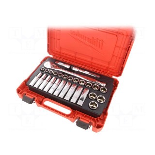 Wrenches set | 6-angles,socket spanner | Mounting: 1/2" | 28pcs.