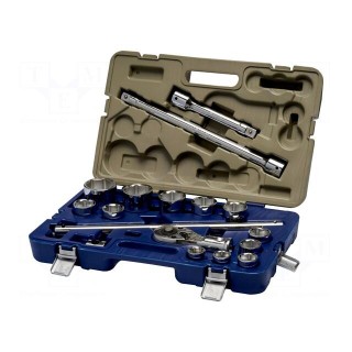 Wrenches set | 6-angles,socket spanner | Mounting: 3/4" | 17pcs.