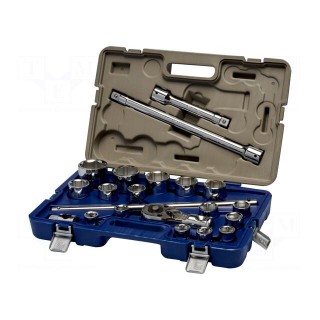 Wrenches set | 6-angles,socket spanner | Mounting: 3/4" | 21pcs.
