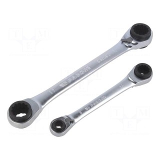 Wrenches set | box,with ratchet | double-sided,with switch | 2pcs.