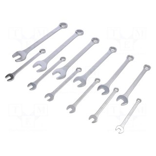 Key set | combination spanner | chromium plated steel | Pcs: 12