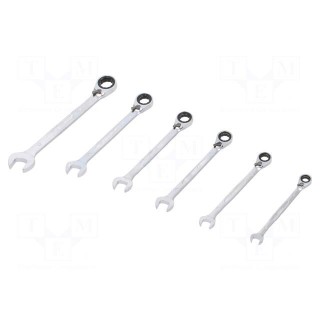Wrenches set | combination spanner,with ratchet | 6pcs.