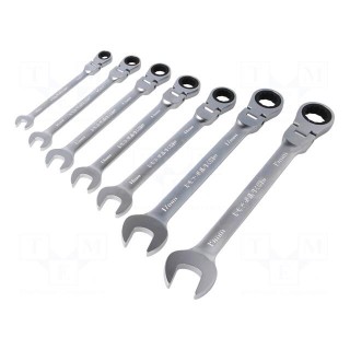 Key set | combination spanner,with ratchet,with joint | Pcs: 7