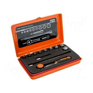 Wrenches set | 6-angles,socket spanner | Mounting: 1/4" | 12pcs.