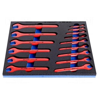 Wrenches set | insulated,single sided,spanner | 15pcs.