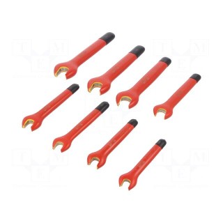 Key set | insulated,spanner | steel | Pcs: 8 | Conform to: EN 60900