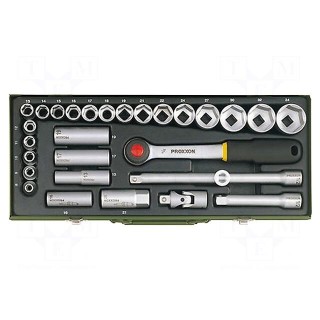 Key set | socket spanner | Chrom-vanadium steel | Pcs: 29