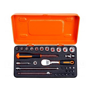 Wrenches set | 12-angles,socket spanner | Mounting: 1/4" | 31pcs.