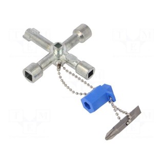 Wrench | for control cabinets | square 5--8 mm,7-8 mm triangle