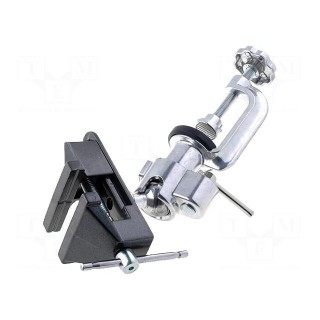 Vice | aluminium alloy | Jaws width: 74mm | with ball joint | H: 155mm