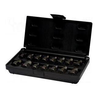 Kit: screw extractor | for unscrewing damaged screws | 15pcs.