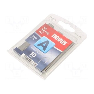 Staples | Width: 11.6mm | L: 10mm | stainless steel | 1000pcs | TYP A 53