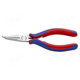 Pliers | curved,half-rounded nose | 145mm