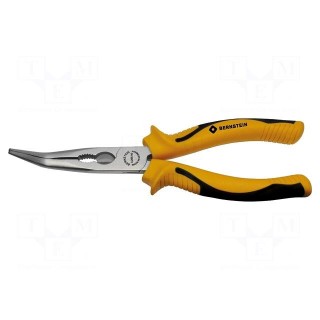 Pliers | curved,half-rounded nose | 205mm