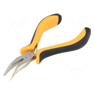 Pliers | curved,precision,half-rounded nose | 130mm