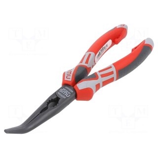 Pliers | curved,telephone | 205mm | Cut: with side face