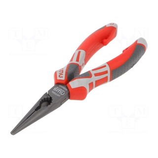 Pliers | half-rounded nose,elongated | 170mm | Cut: with side face