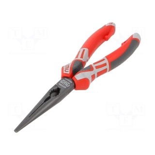 Pliers | half-rounded nose,elongated | 205mm | Cut: with side face