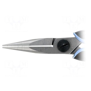 Pliers | half-rounded nose,elongated | ESD | B: 32mm | C: 9mm | D: 6mm