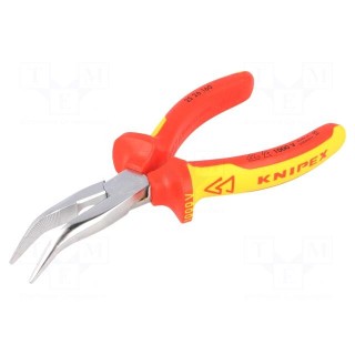 Pliers | insulated,curved,half-rounded nose | 160mm | 1kVAC