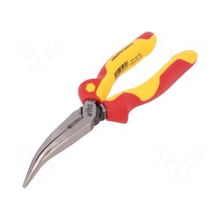 Pliers | insulated,curved,half-rounded nose | steel | 200mm | 1kVAC