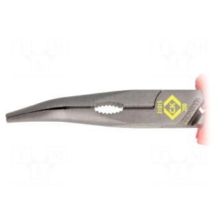 Pliers | insulated,curved,half-rounded nose,elongated | 200mm