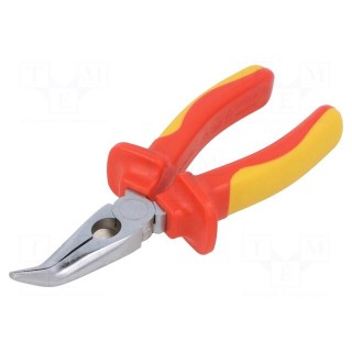 Pliers | insulated,curved,half-rounded nose,universal | 160mm