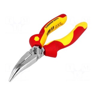 Pliers | insulated,curved,half-rounded nose,universal | steel