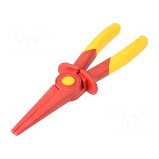 Pliers | insulated,half-rounded nose,elongated | 220mm | 1kVAC