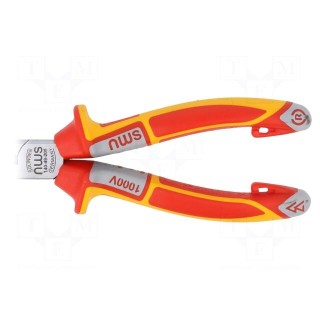 Pliers | insulated,half-rounded nose,telephone,elongated | 205mm