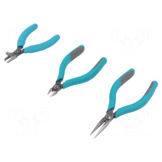 Kit: pliers | cutting,for wire stripping,half-rounded nose | ESD