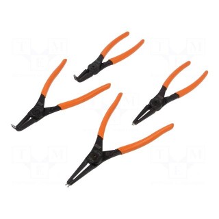 Kit: pliers | for circlip | Features: PVC coated handles | 4pcs.