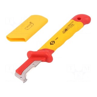 Knife | for electricians | hook shaped | 185mm | insulated | 1kVAC