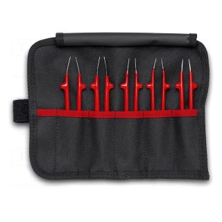 Set of tweezers | insulated | electrical work,universal | 5pcs.
