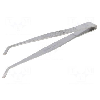 Tweezers | Tweezers len: 125mm | Blades: curved | Tipwidth: 2.3mm