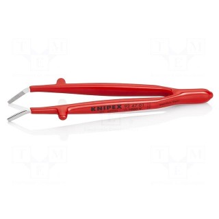 Tweezers | 142mm | Blades: curved | Blade tip shape: rounded