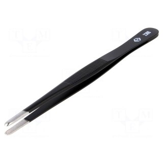 Tweezers | 145mm | Blades: elongated | Blade tip shape: rounded