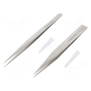 Kit: tweezers | Pcs: 2 | for precision works | Blades: straight