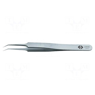 Tweezers | 110mm | for precision works | Blades: curved,narrowed