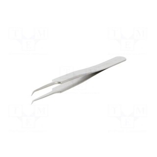 Tweezers | 110mm | for precision works | Blades: curved,narrowed