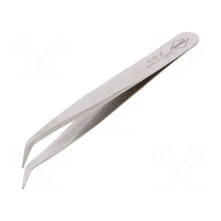 Tweezers | 120mm | for precision works | Blade tip shape: flat,bent