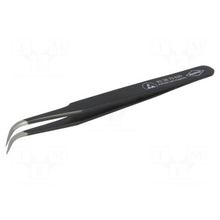 Tweezers | 120mm | for precision works | Blades: curved | ESD | 17g