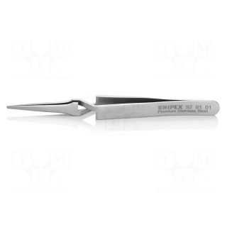Tweezers | 120mm | for precision works | Blade tip shape: rounded