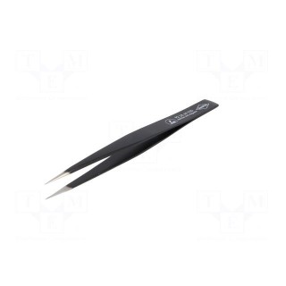 Tweezers | 130mm | Blades: straight | Blade tip shape: sharp | V: ESD