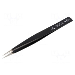 Tweezers | 130mm | Blade tip shape: sharp | ESD | 20g