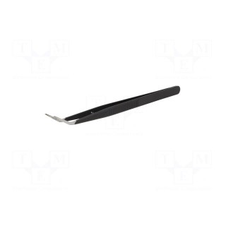 Tweezers | 155mm | for precision works | Blades: curved | black